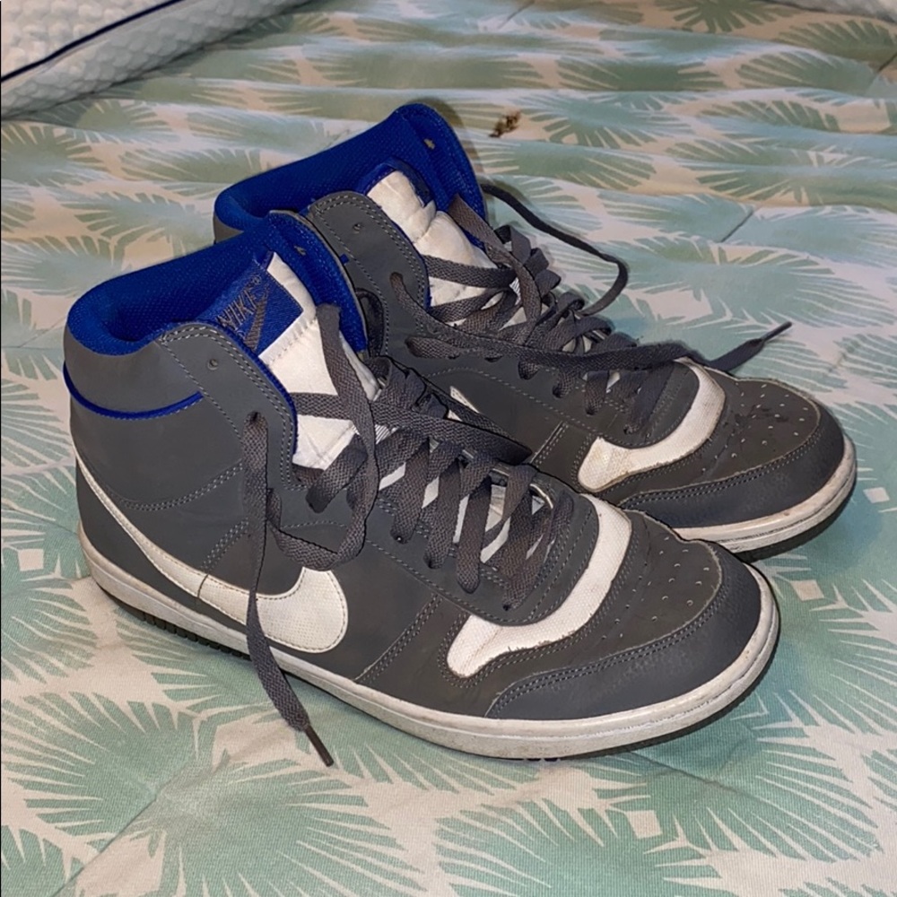 Nike High Tops Grey and Blue - Size 10.5